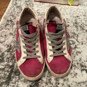 Fuschia Authentic Golden Goose Low Top Sneakers